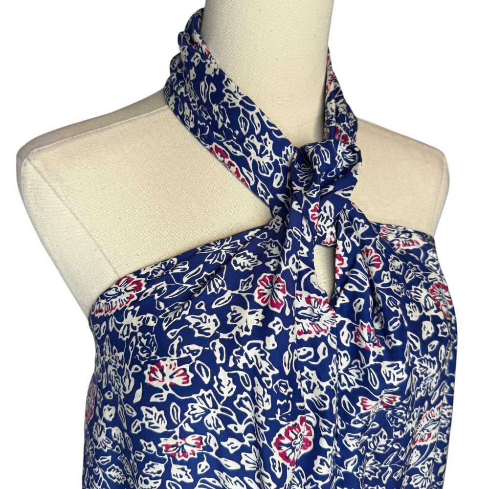 Natalie Martin Astrid Silk Floral Maxi Dress Pelicano Blue Size‎ XS - Picture 3 of 6
